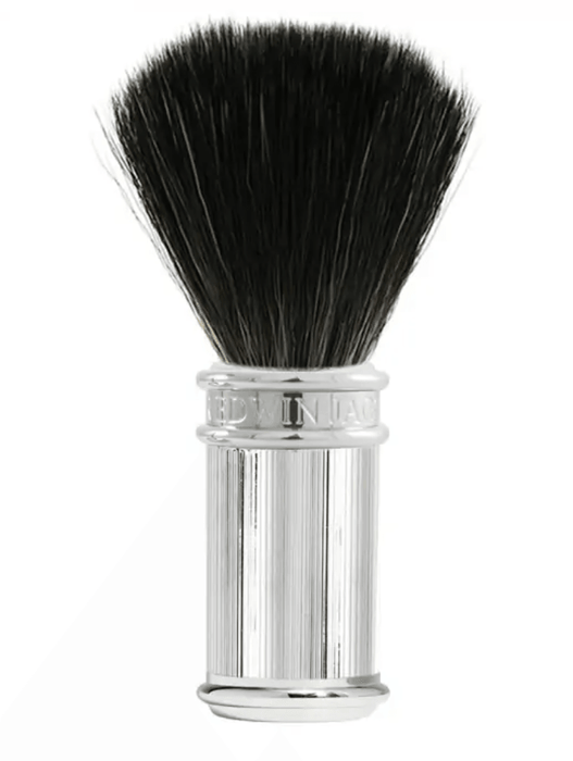 Edwin Jagger - 21SB89L11 Chrome Lined Black Synthetic Shaving Brush, Medium - New England Shaving Company