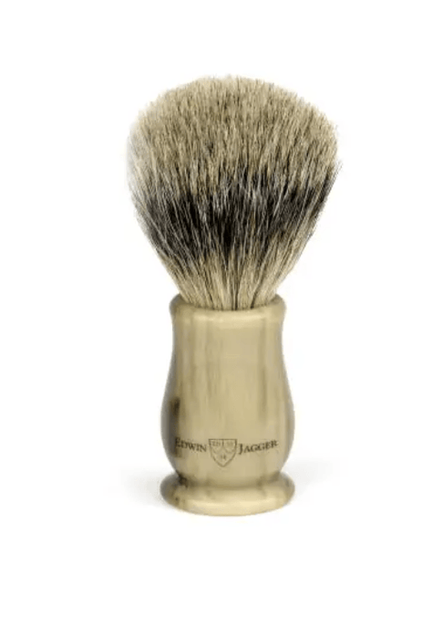 Edwin Jagger - LHCSBBB Chatsworth Imitation Light Horn Best Badger Shaving Brush, Medium - New England Shaving Company
