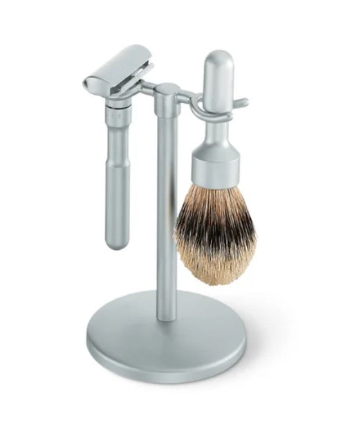 Merkur - Stand for Razor and Brush, Matt Chrome - New England Shaving Company