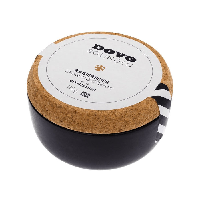 Dovo- Citrus Lion Shaving Cream Soap in Real Stoneware Container