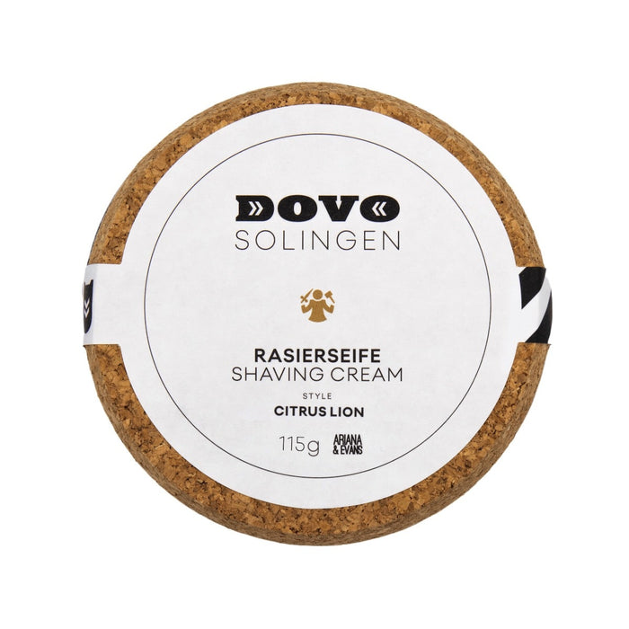 Dovo- Citrus Lion Shaving Cream Soap in Real Stoneware Container