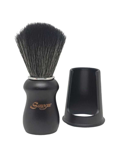 Semogue Black wood handle shaving brush with black synthetic bristles
