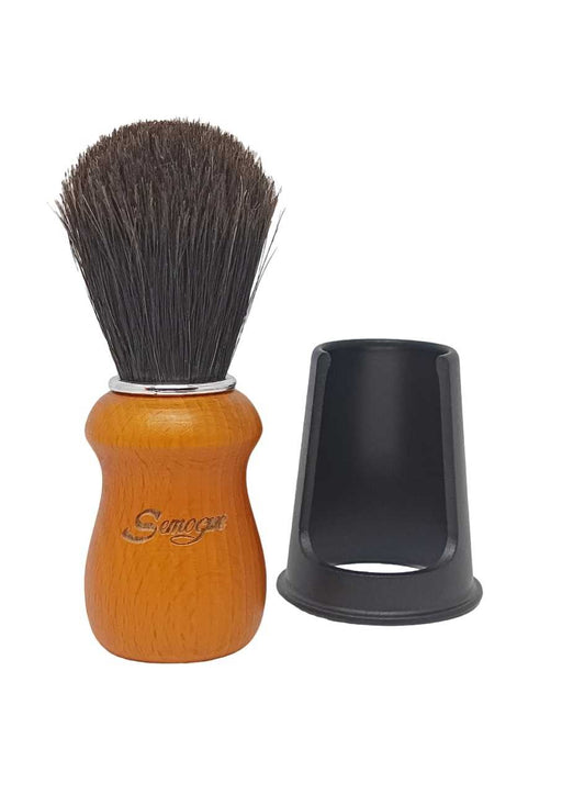 Semogue Pharos Black Horse Shaving Brush, Yellow Handle