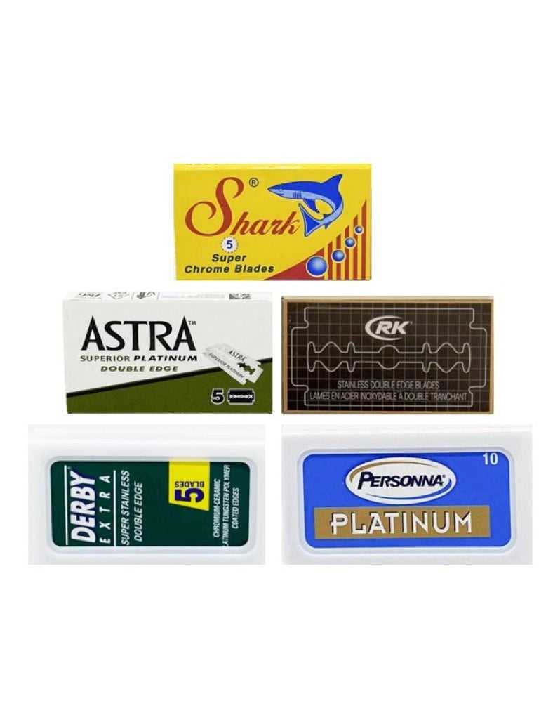 Double Edge Razor Blade Sampler for Sensitive Skin – Mild & Beginner Friendly (30 Blades)