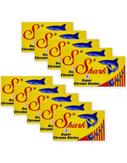 Ten Shark Super Chrome double edge razor blade packs, 50 blades total