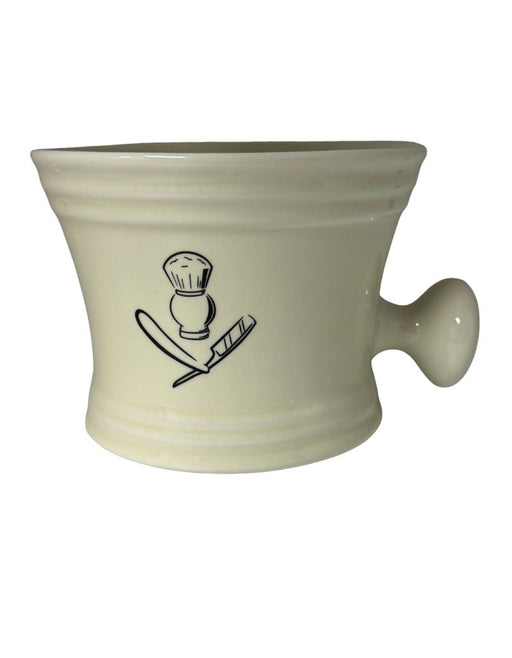 cream porcelain shaving mug