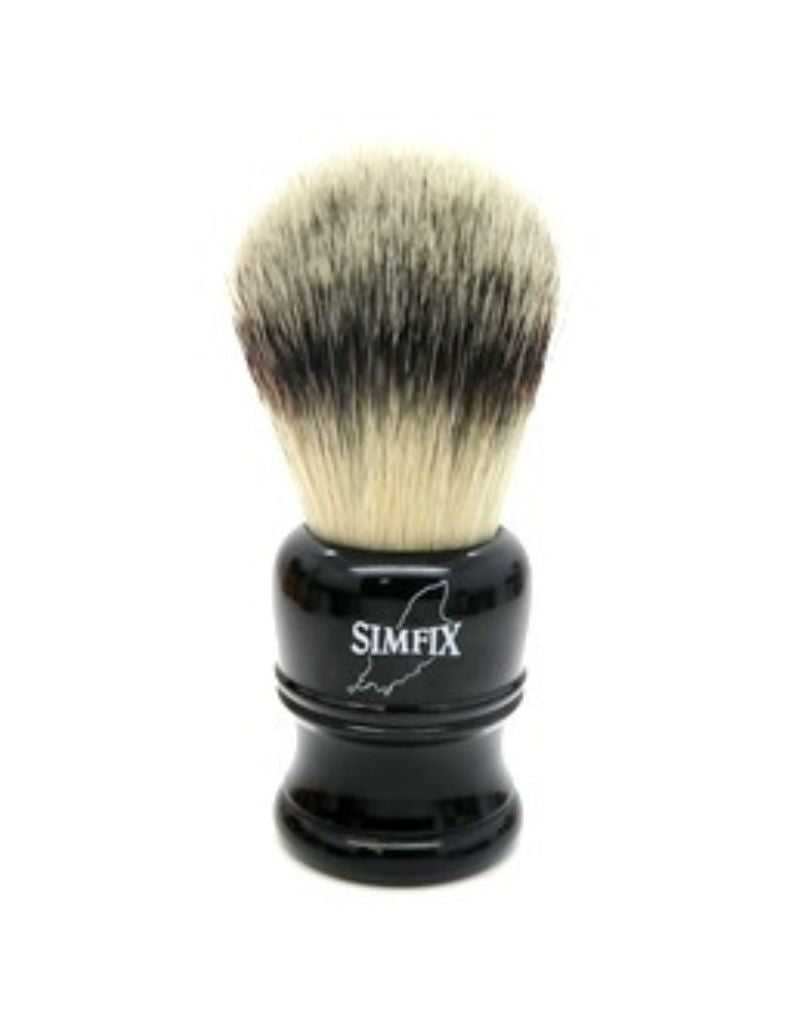 Simpson Simfix SF1 Shaving brush with black handle and Synthetic bristles on a white background