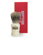 Simpson Case 1 Shaving Brush with Best Badger hair and compact handle for travel or daily use