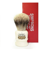 Simpson Chubby 1 Super Badger shaving brush with 22mm knot and compact handle, perfect for face lathering and precision shaving