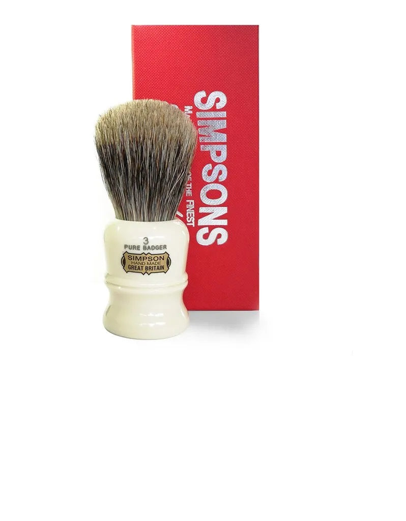 Simpson Duke 3 Shaving Brush with Pure Badger hair and iconic mid-size handle