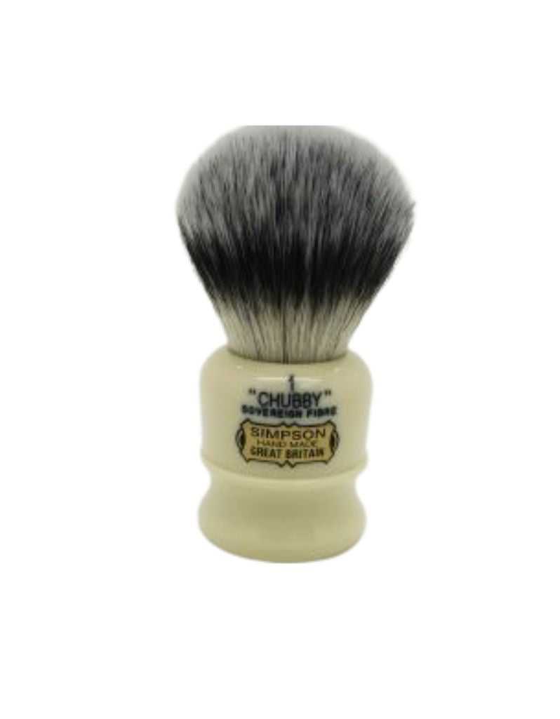 Simpson Chubby 1 Shaving brush with Sovereign Fiber on a white background