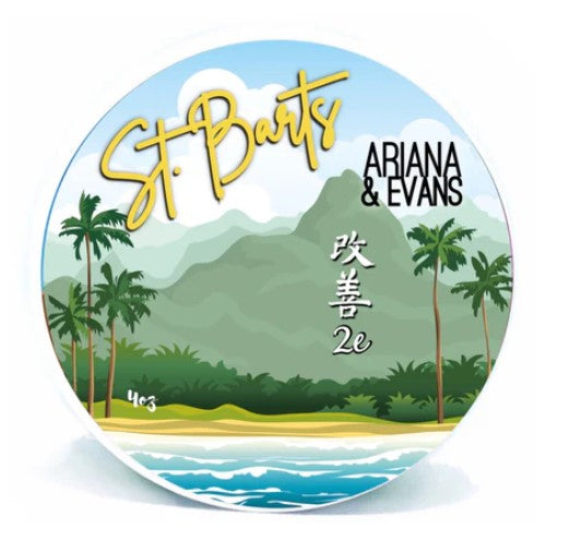 Ariana & Evans St. Barts Shaving Soap with Kaizen 2e Base, Ultra-Luxurious Lather and Tropical Fragrance for a Smooth Shaving Experience