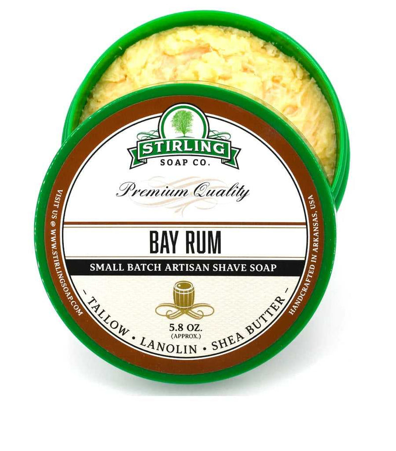bay rum shave soap by stirling with bay orange cinnamon and clove in tallow base for a spicy classic and nourishing wet shave