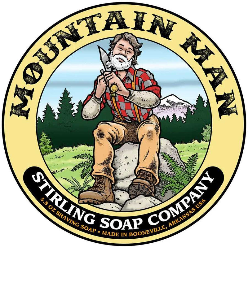 mountain man shave soap by stirling with scent inspired by creed silver mountain water and rich tallow base