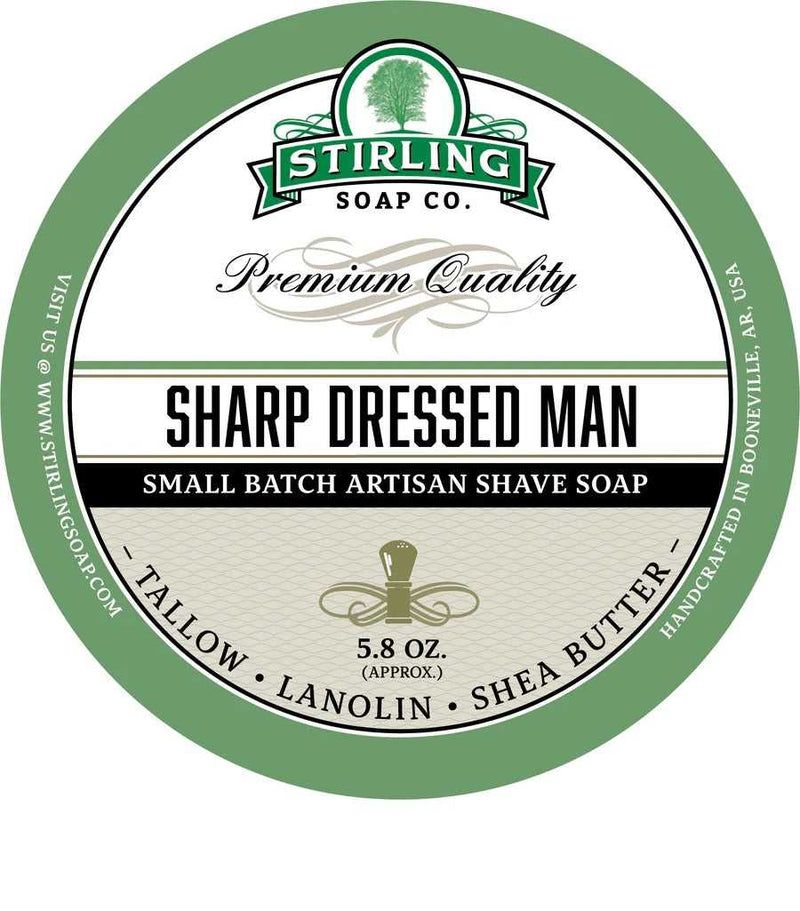 Tallow-based Green Irish Tweed-inspired shaving soap with lanolin and shea butter in a 5.8 oz container.