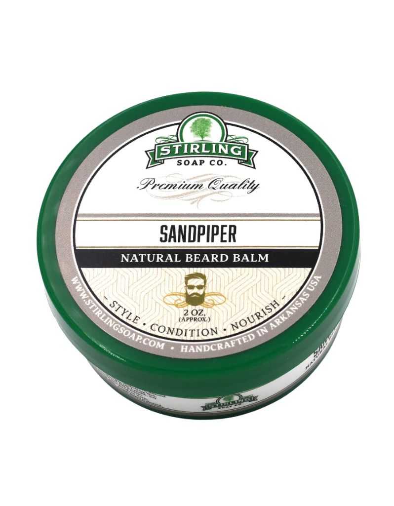 Stirling Soap Co. Sandpiper Natural Beard Balm container on a white background