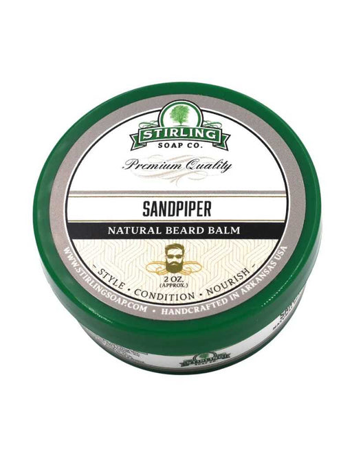 Stirling Soap Co. Sandpiper Natural Beard Balm container on a white background