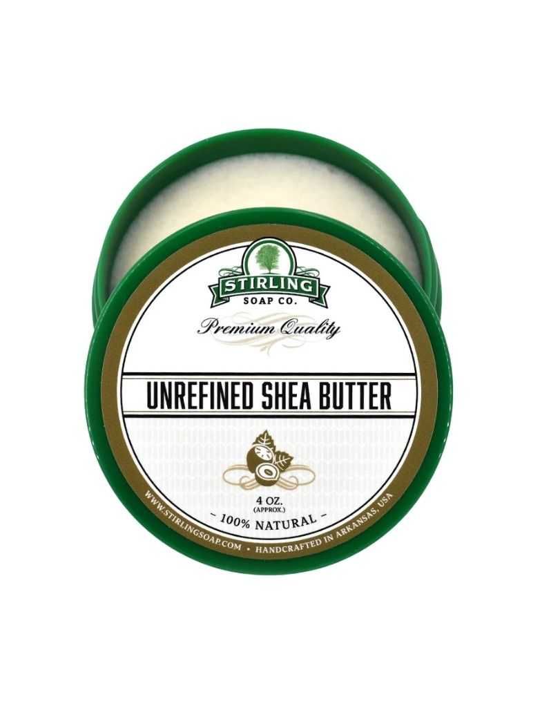 Stirling Unrefined Shea Butter 4oz jar for skin care