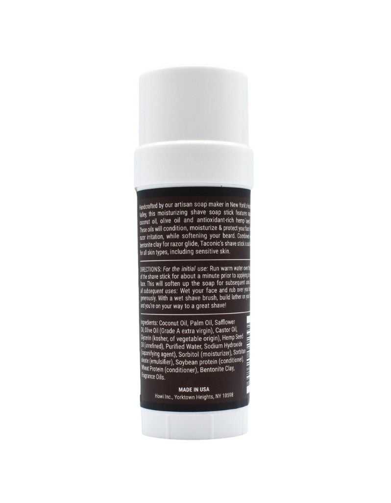 Taconic Shave - Bay Rum Shaving Soap Stick with Hemp Seed Oil
