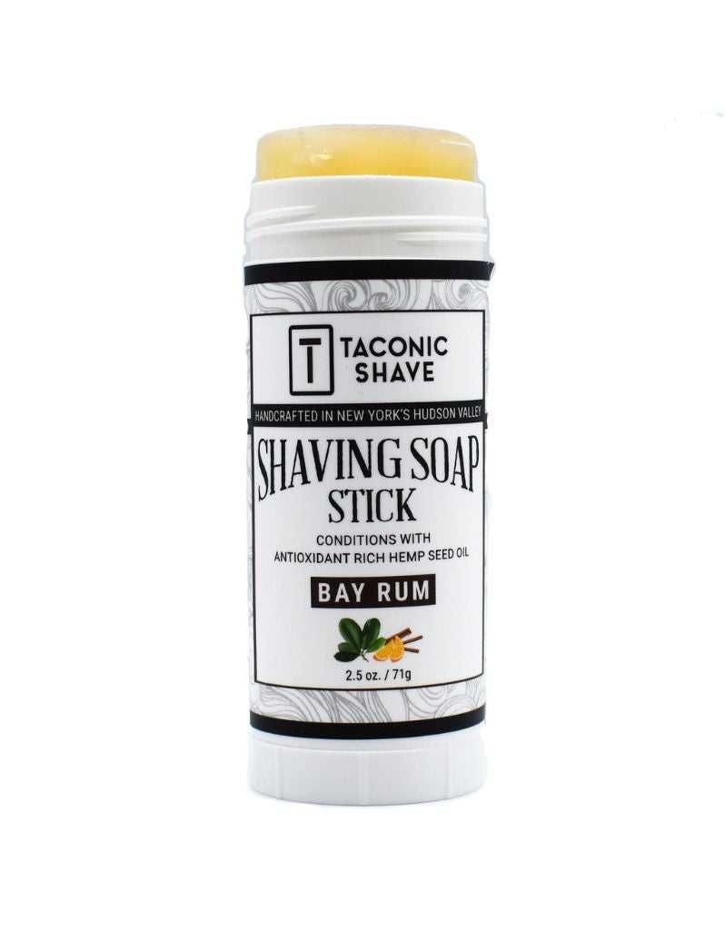 Taconic Shave - Bay Rum Shaving Soap Stick with Hemp Seed Oil