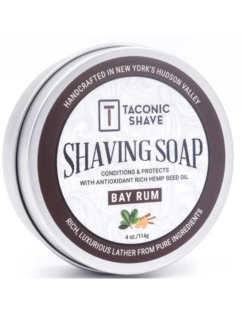 Taconic Shave - Bay Rum Shaving Soap with Hemp Seed Oil