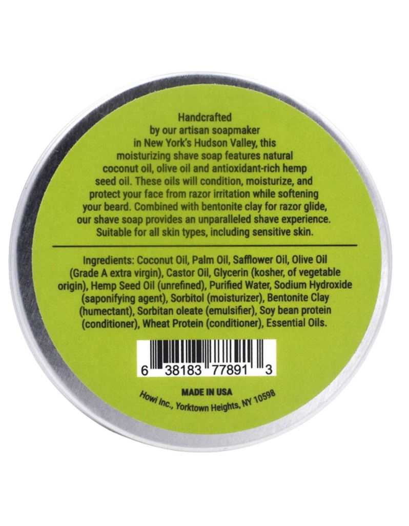 Taconic Shave - Lime Shaving Soap with Hemp Seed Oil