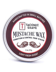 Taconic Shave mustache wax container on a white background