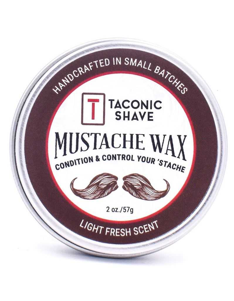 Taconic Shave mustache wax container on a white background