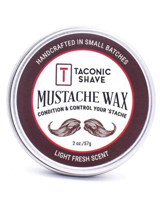Taconic Shave mustache wax container on a white background