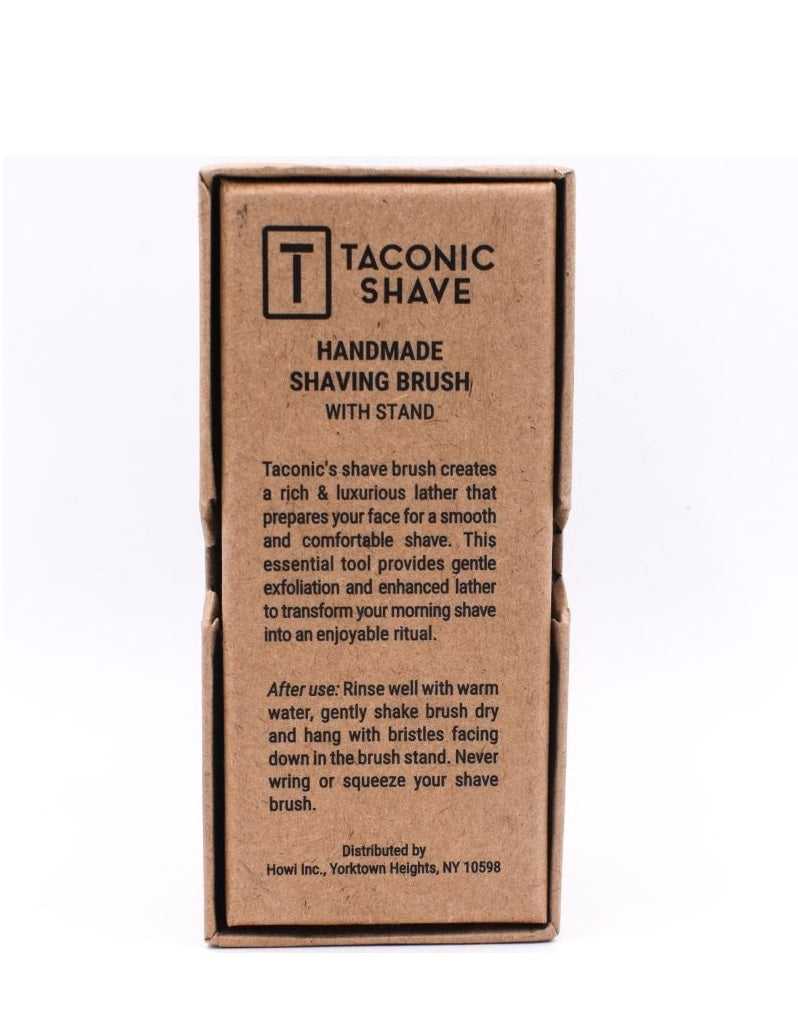 Taconic Shave - Beechwood & Chrome Handle Synthetic Shave Brush & Stand