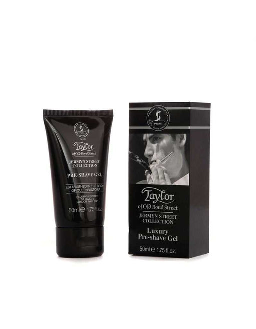 Taylor of Old Bond Street pre-shave gel packaging on a white background