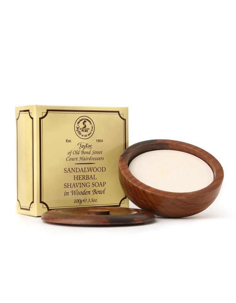 Taylor of Old Bond Street - Sandalwood Shaving Soap in Wooden Bowl - New England Shaving Company