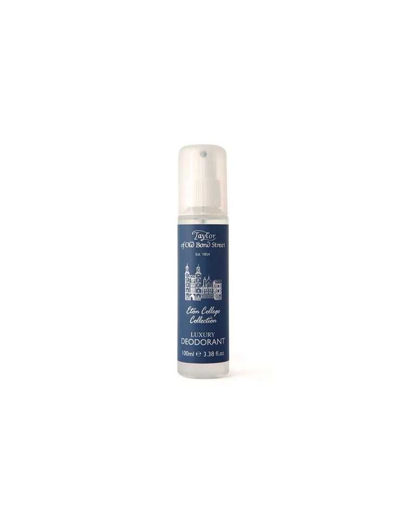 Taylor of Old Bond Street Eton College Collection luxury deodorant spray 100ml bottle on white background