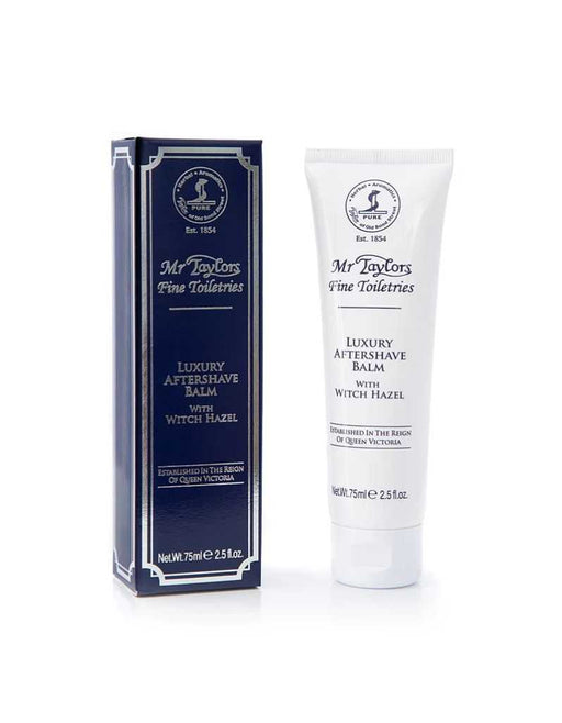 Mr Taylor's Luxury Aftershave Balm packaging on a white background