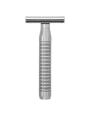 Goodfellas Smile Lybra stainless steel safety razor with dual plate design and EcoPolish finish