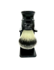 Simpson Limited Edition Petrol Head Shaving brush with black handle and stand