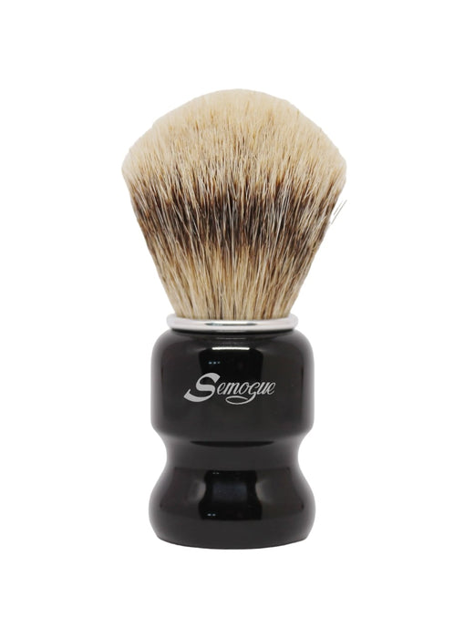 Semogue - Torga C5 Silvertip Badger Shaving Brush, Jet Black Handle, 24mm