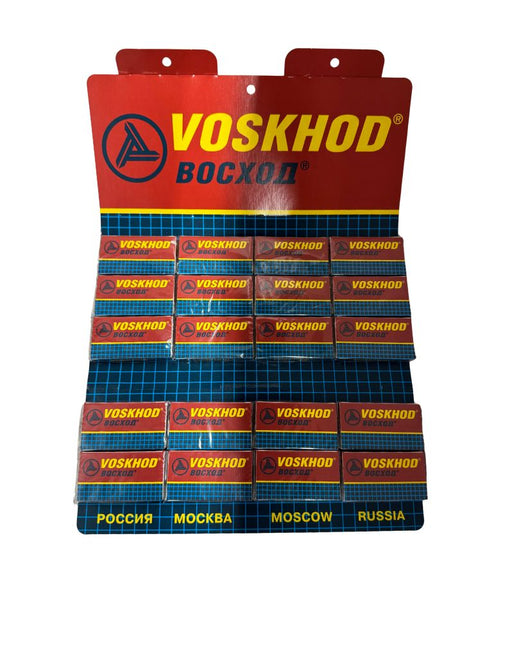 Voskhod razor blades display box