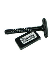 Wilkinson Sword Classic Safety Razor kit with 5 PTFE-coated blades for beginner wet shavers