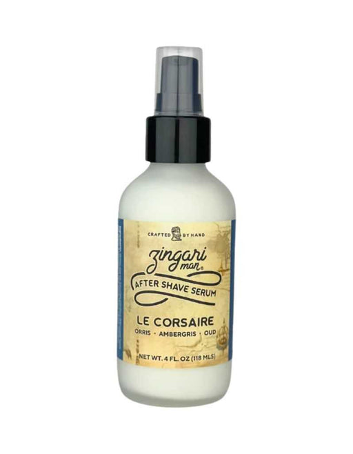 After Shave Serum bottle labeled 'Le Corsaire' by Zingari Man