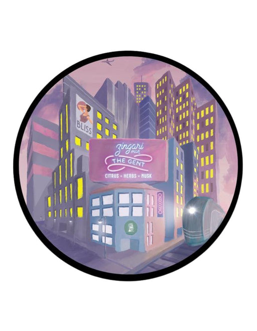 The Gent from Zingari Man. Barbershop scent shaving soap in a low profile jar