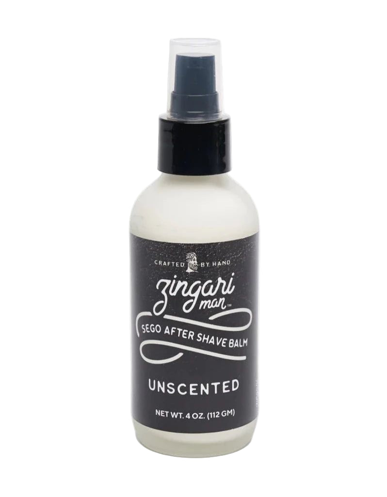 Zingari Man Sego Unscented after shave balm bottle on a white background