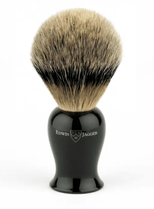 Edwin Jagger - IEPSBBB Plaza Imitation Ebony Best Badger Shaving Brush, Medium - New England Shaving Company