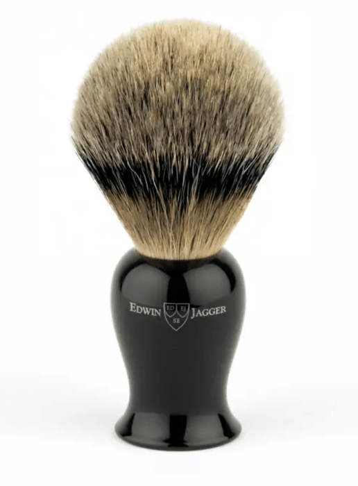 Edwin Jagger - IEPSBBB Plaza Imitation Ebony Best Badger Shaving Brush, Medium - New England Shaving Company