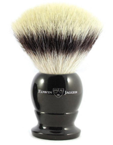 Edwin Jagger - 3EJ876SYNST English Shaving Brush, Imitation Ebony with Synthetic Silvertip Fiber, Large