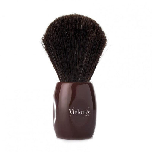 Vielong Bristol Black Ponytail Hair Shaving Brush with Burgundy Handle - New England Shaving Company