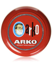 Arko classic tallow shaving soap with rich lather, clean barbershop scent, and smooth razor glide. Ideal for traditional wet shaving.