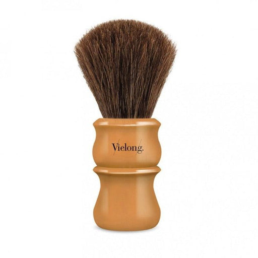 Vielong Tulip Brown Horsehair Shaving Brush with Butterscotch Handle - New England Shaving Company