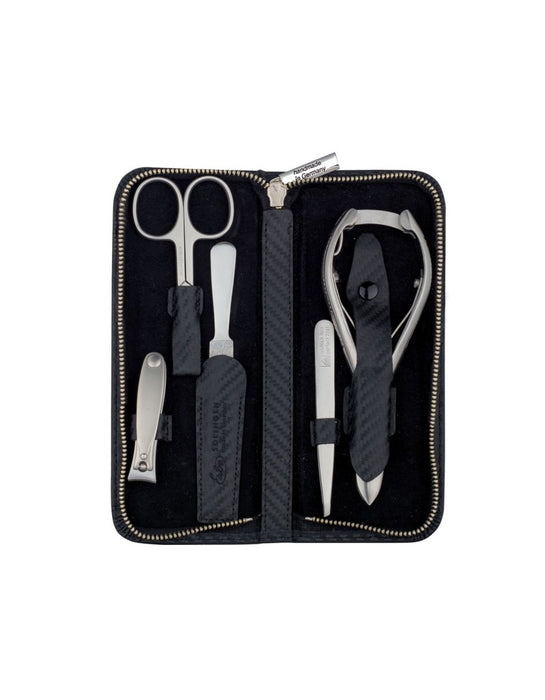 Erbe Solingen - 5-Piece Manicure Set, Zipper Pouch, Series "Carbon"