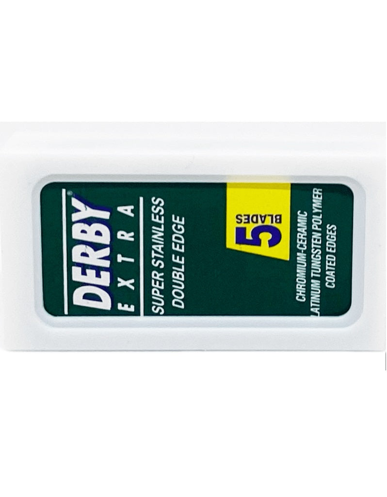 Derby Extra Double Edge Razor Blades pack with green label